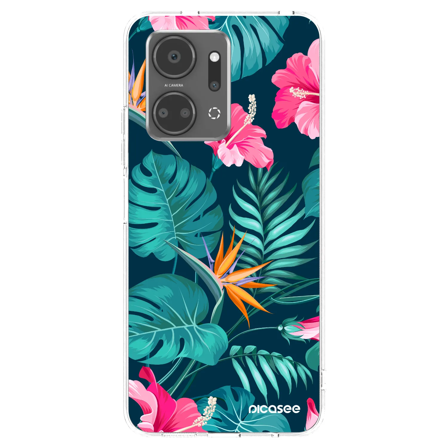 Picasee διαφανής θήκη σιλικόνης Honor X7a - Pink Monstera