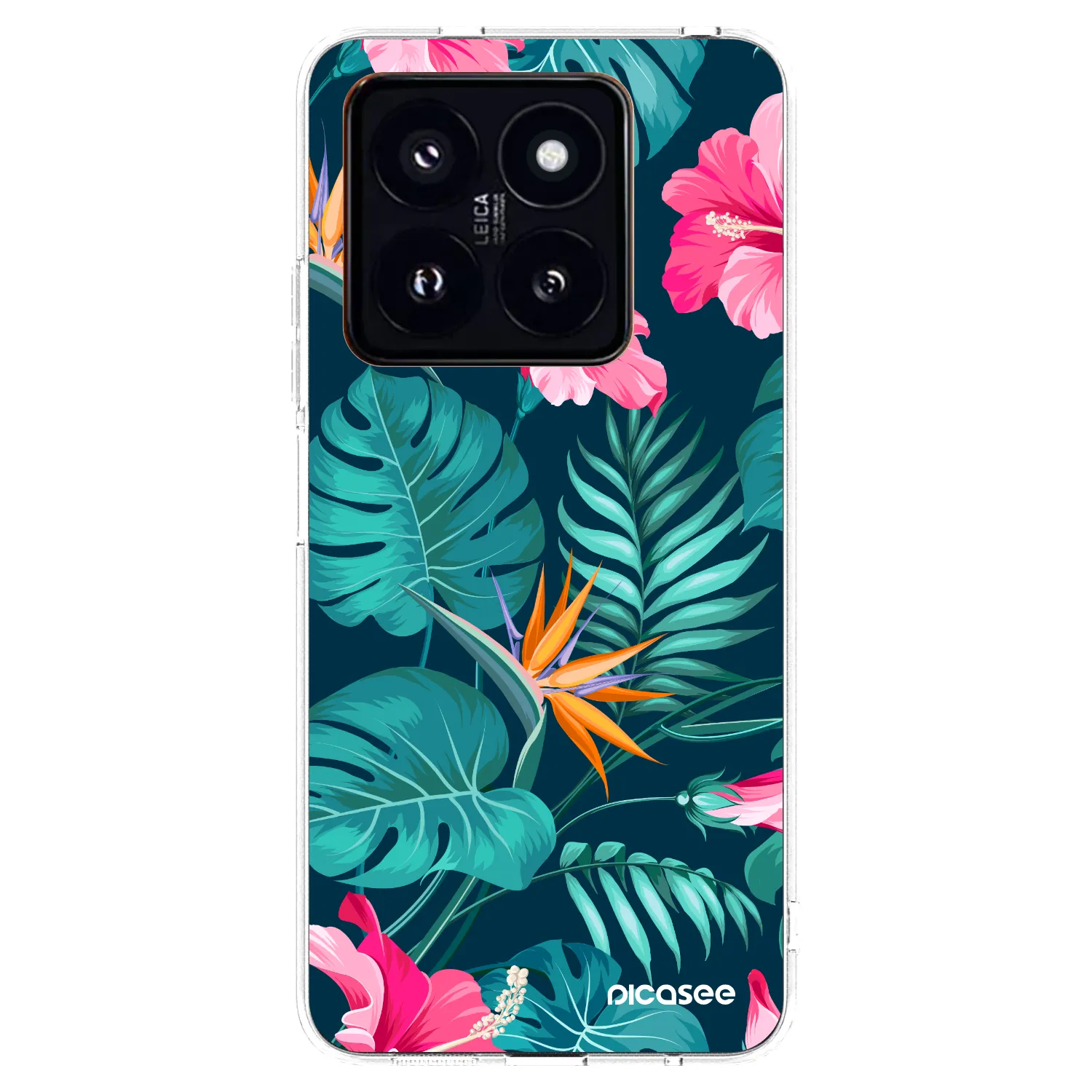 Picasee διαφανής θήκη σιλικόνης Xiaomi 14 Pro - Pink Monstera