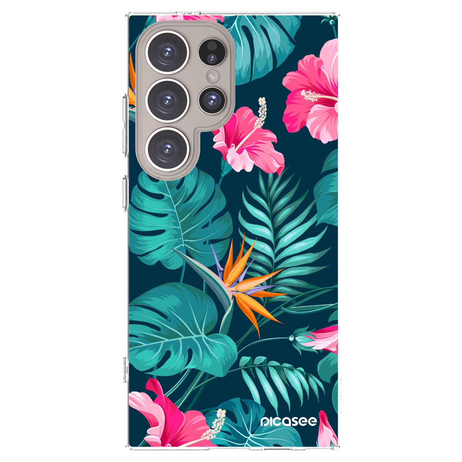 Picasee διαφανής θήκη σιλικόνης Samsung Galaxy S24 Ultra S928B 5G - Pink Monstera