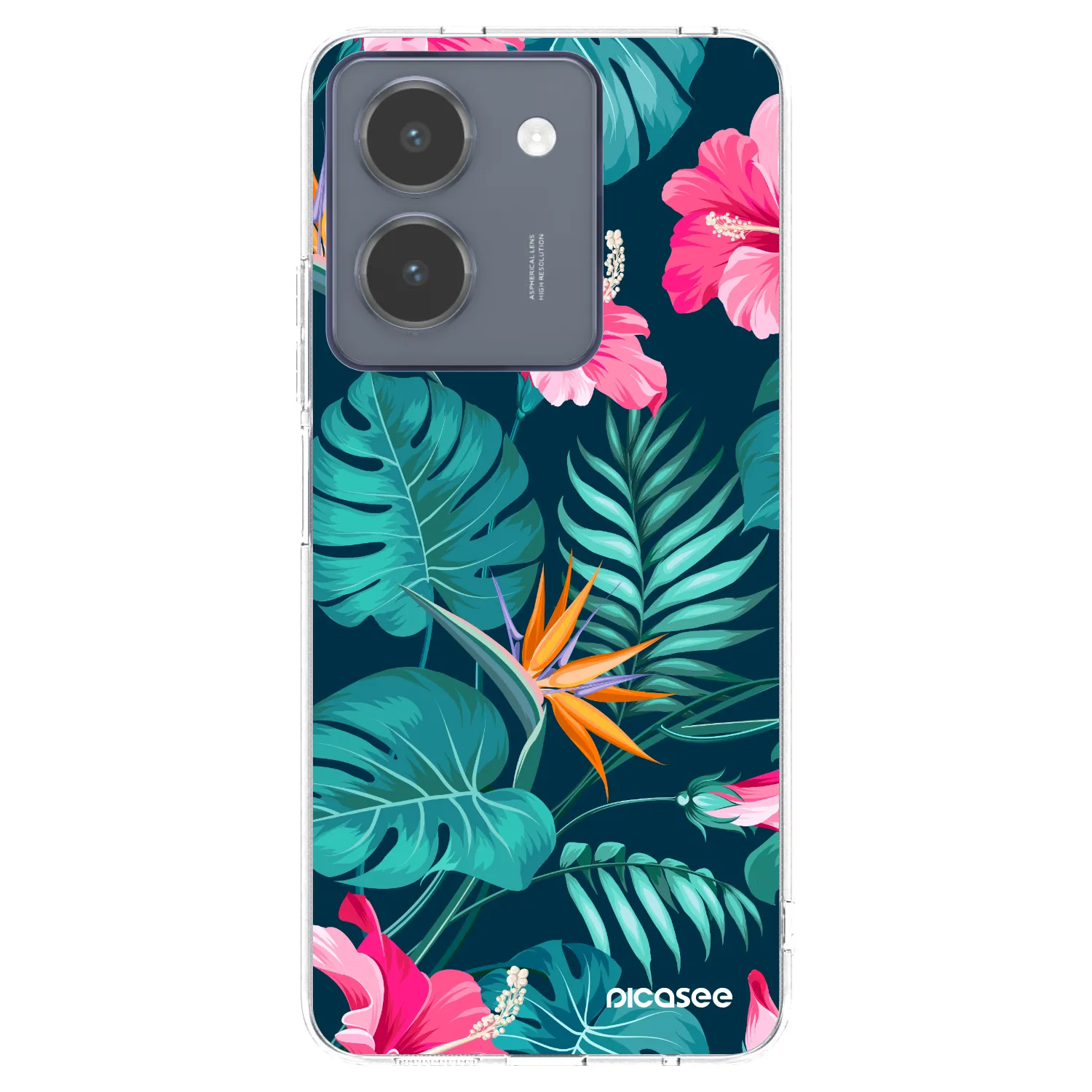 Picasee διαφανής θήκη σιλικόνης Vivo Y36 4G - Pink Monstera