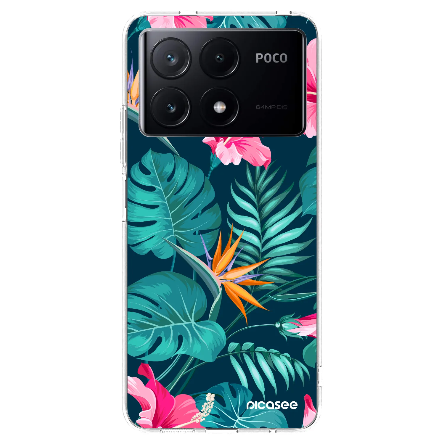 Picasee διαφανής θήκη σιλικόνης Xiaomi Poco X6 Pro - Pink Monstera