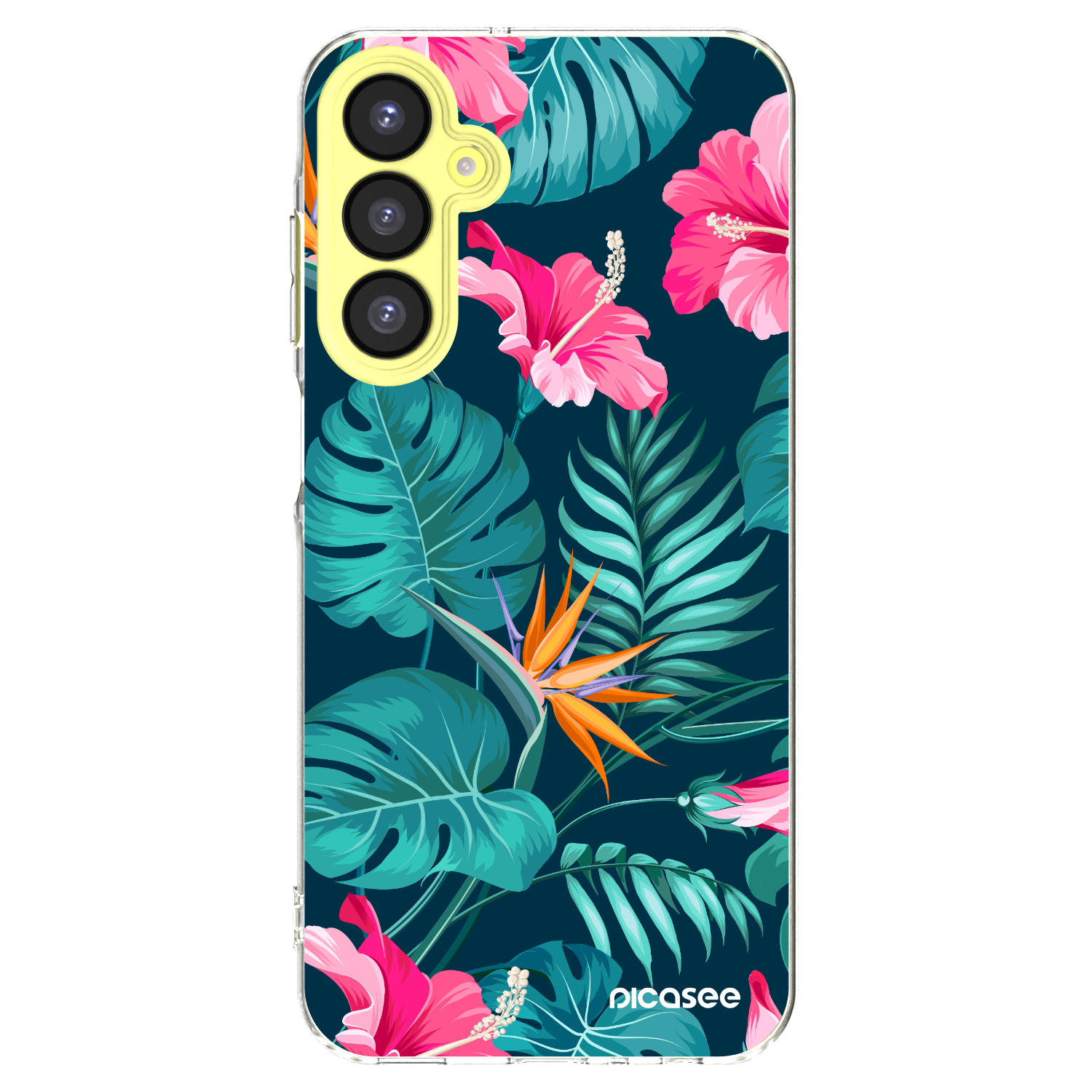 Picasee διαφανής θήκη σιλικόνης Samsung Galaxy A25 A256B 5G - Pink Monstera