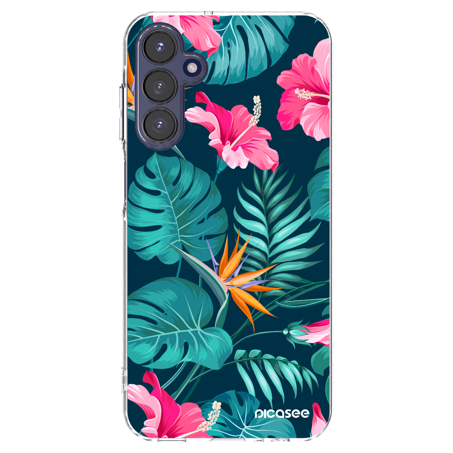 Picasee διαφανής θήκη σιλικόνης Samsung Galaxy A15 A155F 4G - Pink Monstera