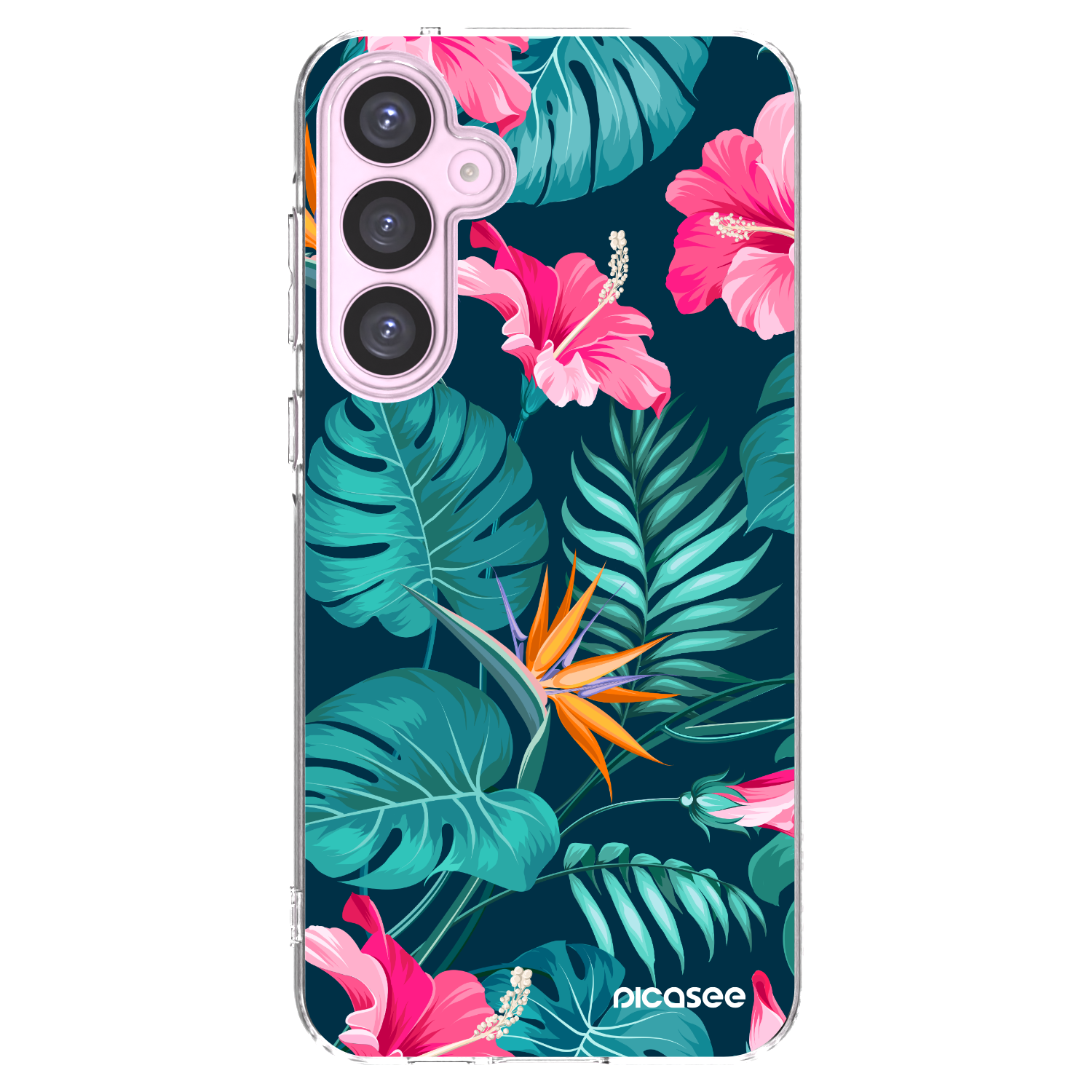 Picasee διαφανής θήκη σιλικόνης Samsung Galaxy A55 5G A556B - Pink Monstera