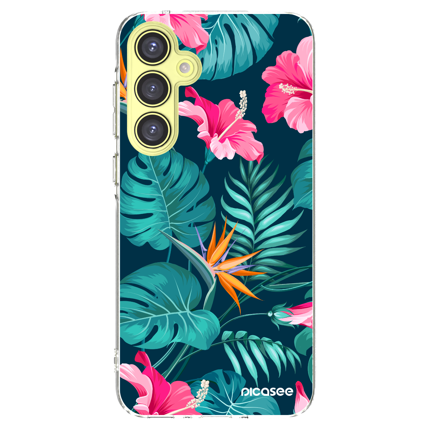 Picasee διαφανής θήκη σιλικόνης Samsung Galaxy A35 5G A356B - Pink Monstera