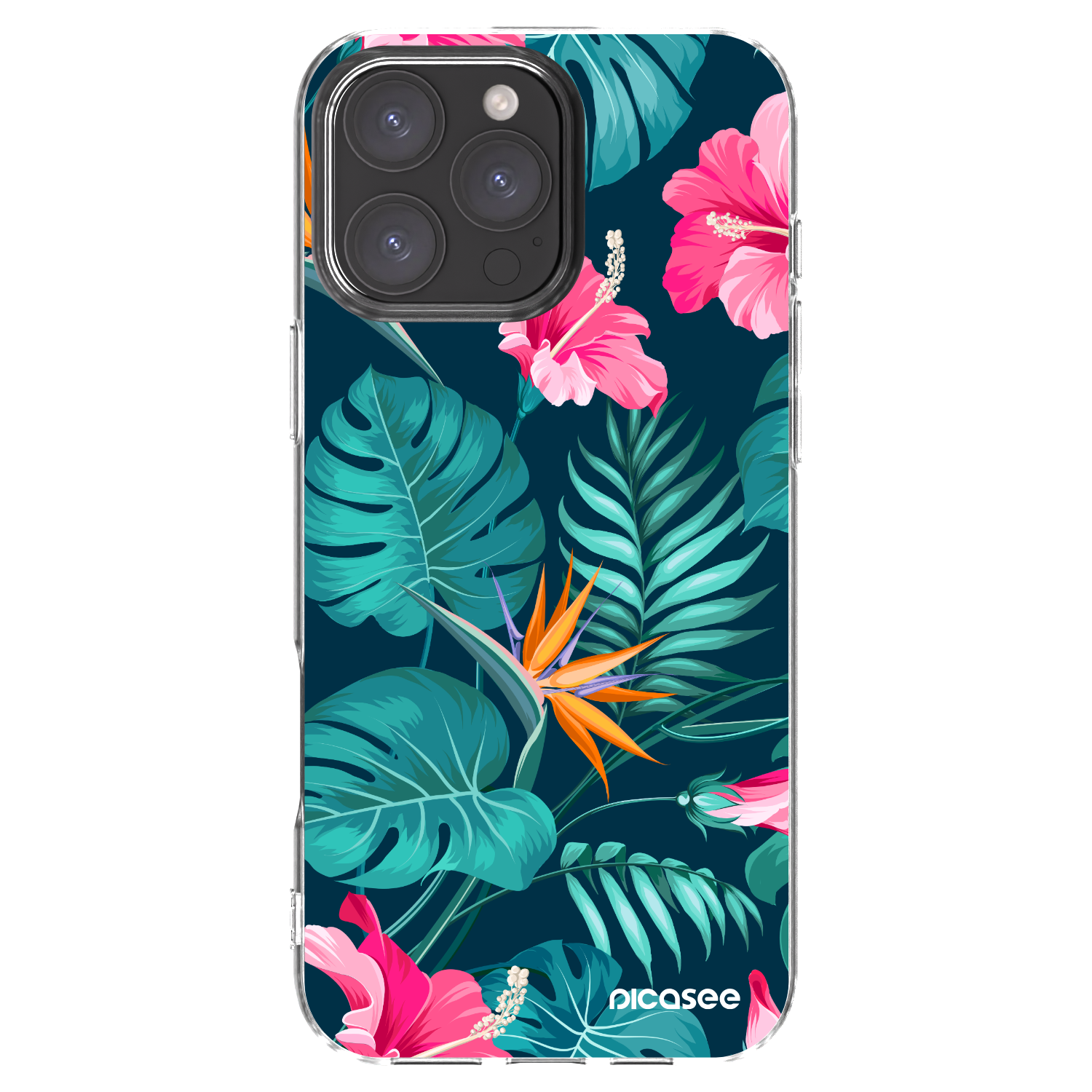 Picasee διαφανής θήκη σιλικόνης Apple iPhone 16 Pro Max - Pink Monstera
