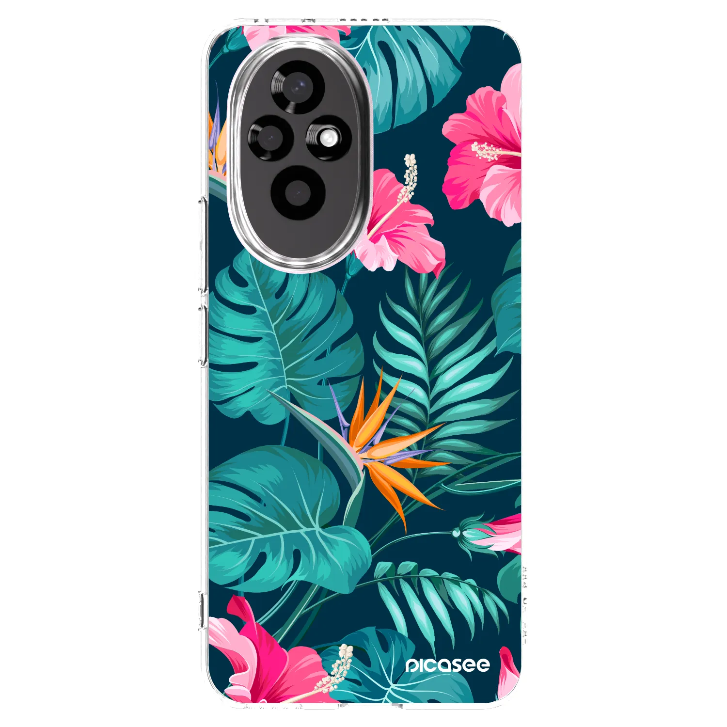 Picasee διαφανής θήκη σιλικόνης Honor 200 Pro 5G - Pink Monstera