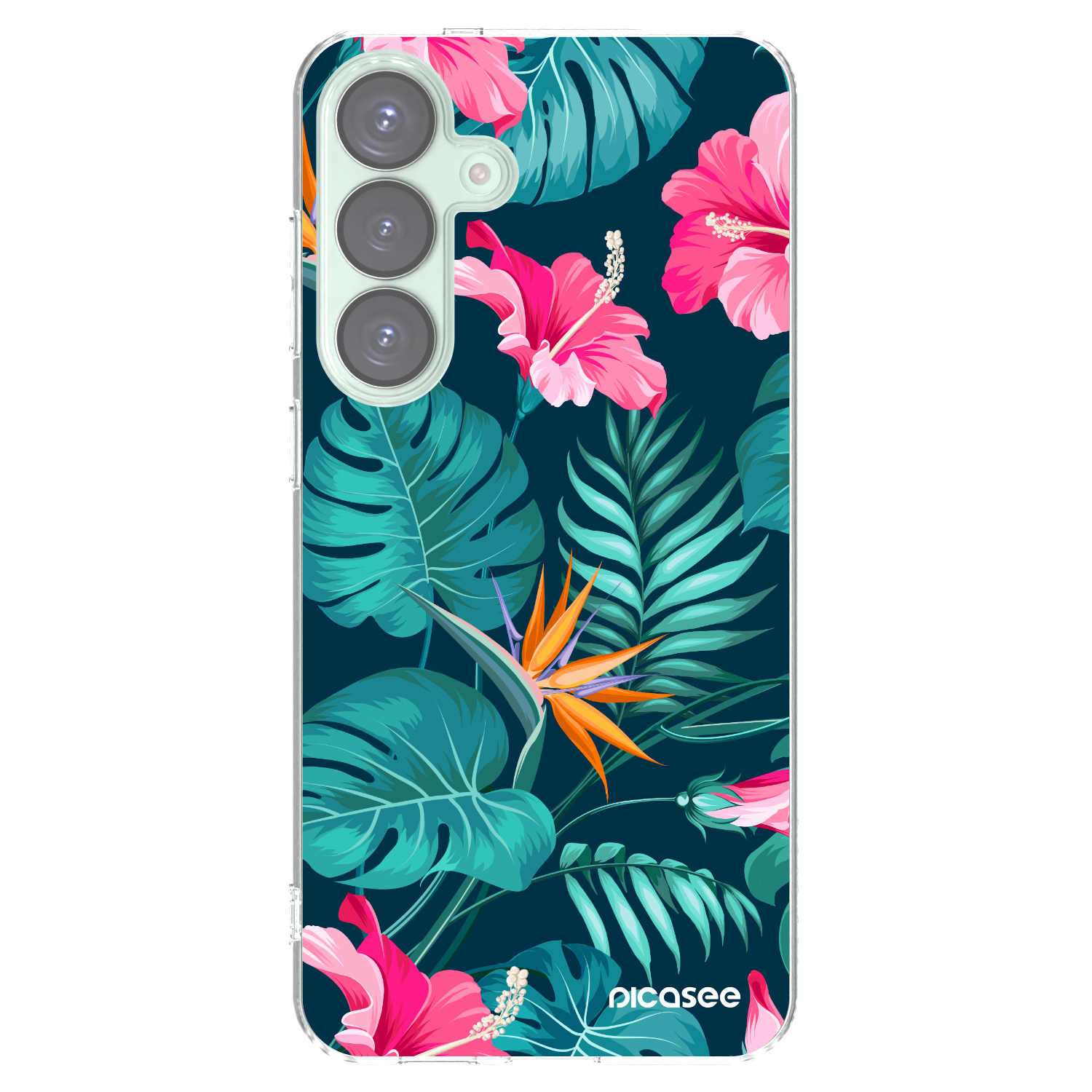 Picasee διαφανής θήκη σιλικόνης Samsung Galaxy S25+ 5G - Pink Monstera