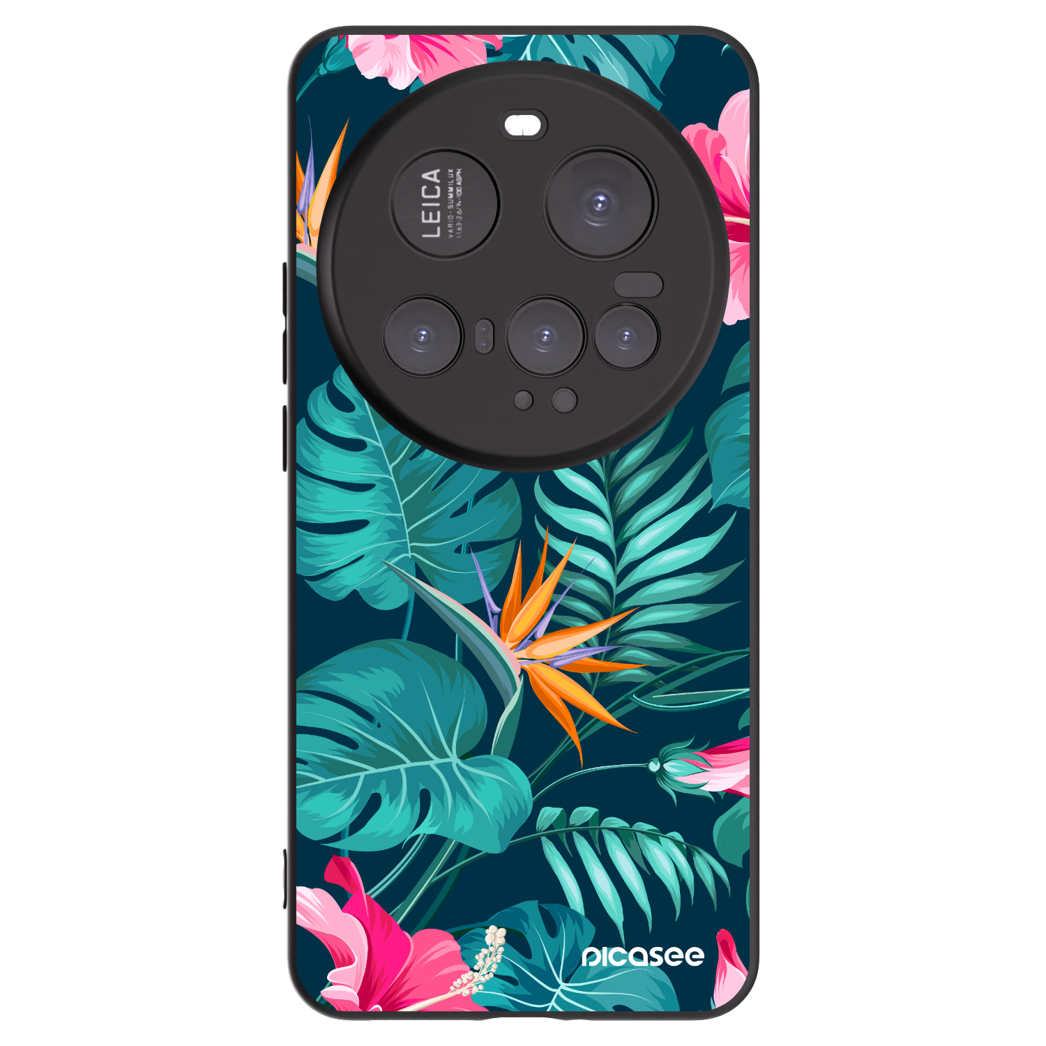 Picasee Μαύρη θήκη σιλικόνης για Xiaomi 15 Ultra - Pink Monstera