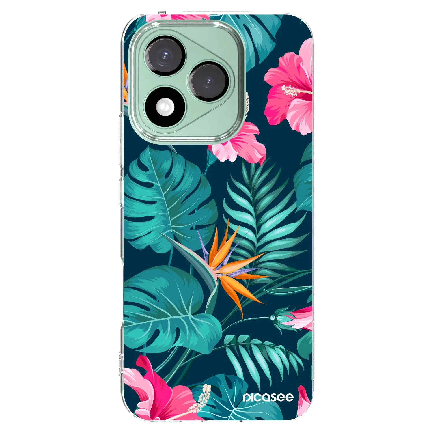 Picasee διαφανής θήκη σιλικόνης Honor 400 Lite 5G - Pink Monstera