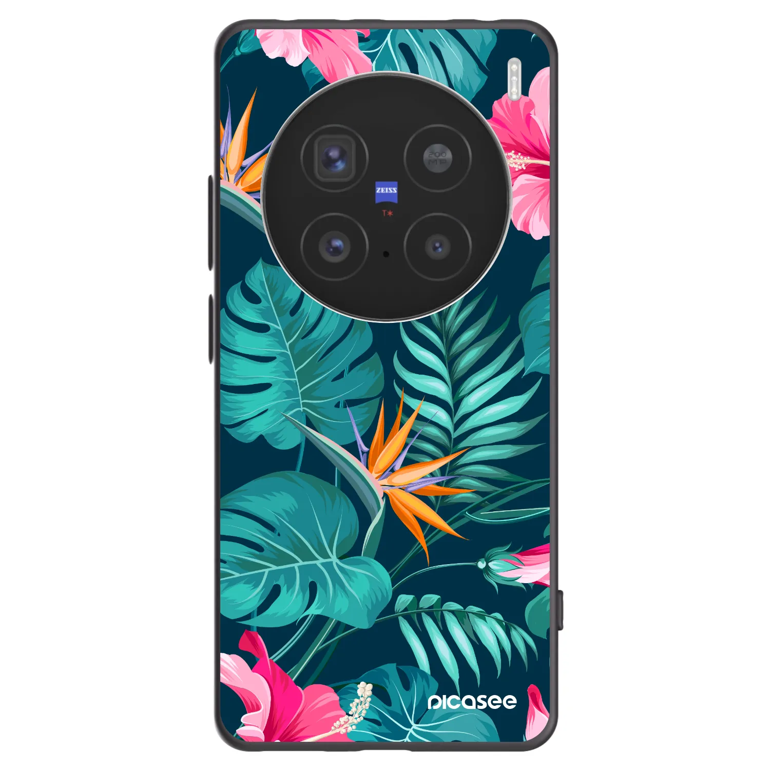 Picasee Μαύρη θήκη σιλικόνης για Vivo X200 Pro - Pink Monstera