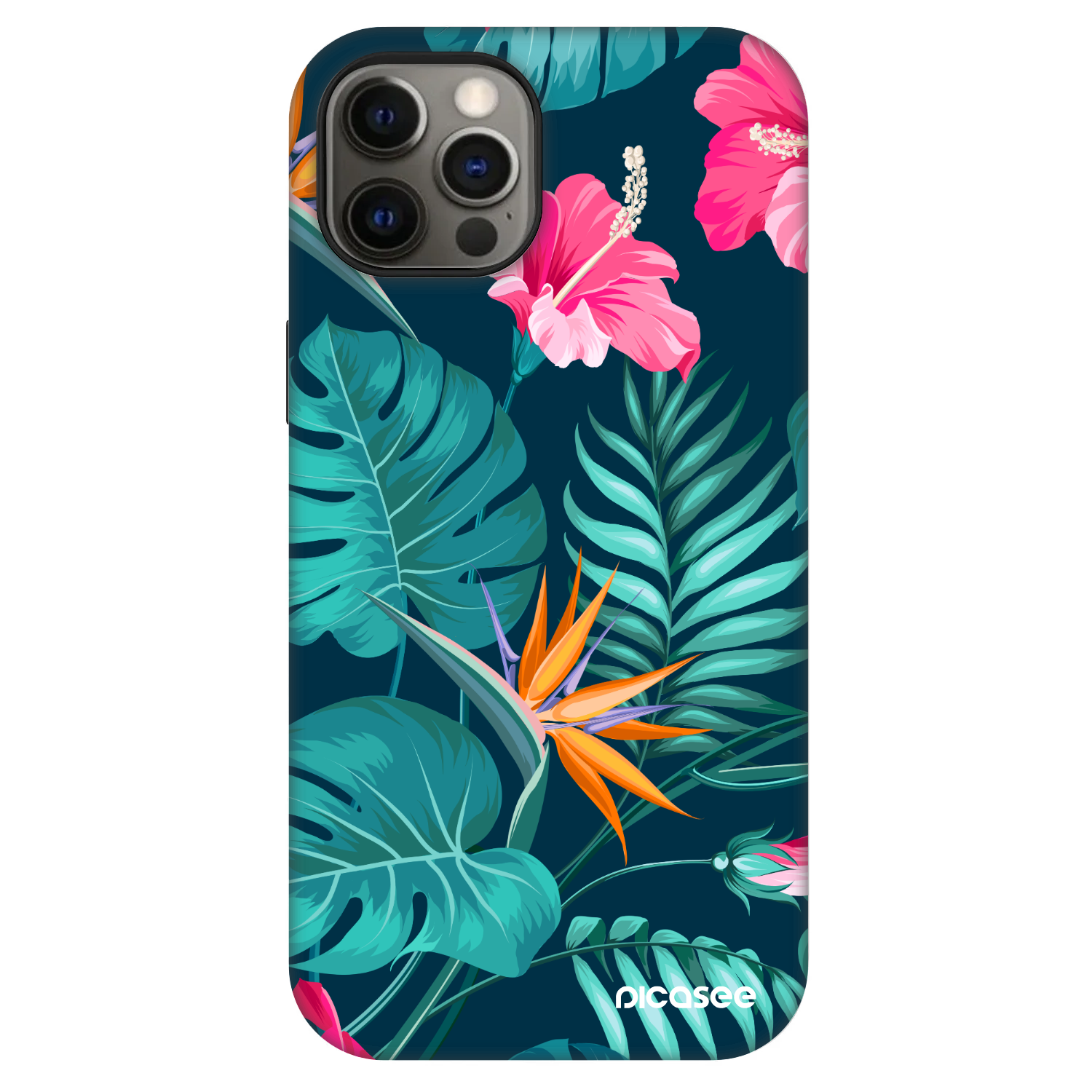 Picasee Fashion Case MagSafe για Apple iPhone 12 - Pink Monstera