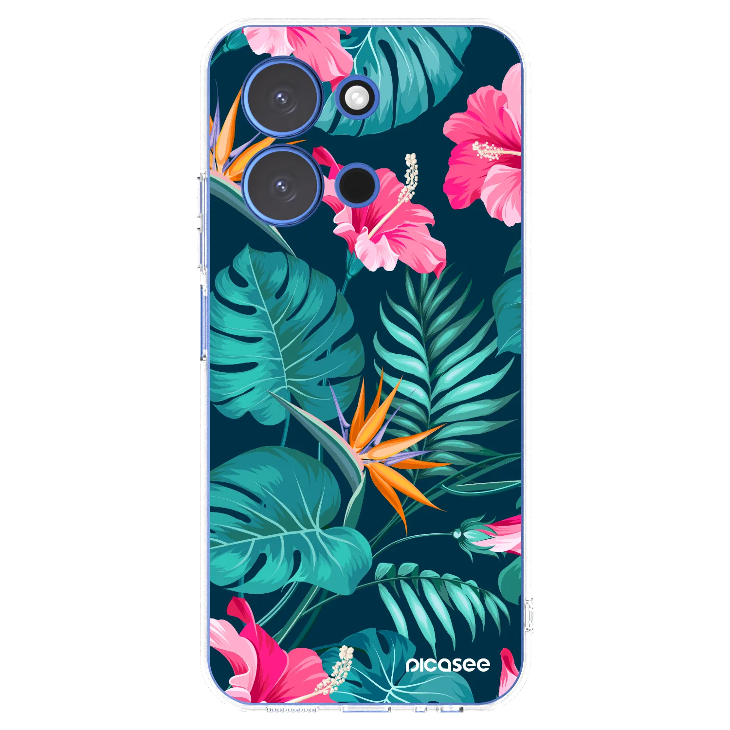 Picasee διαφανής θήκη σιλικόνης Xiaomi Redmi 15C 4G - Pink Monstera