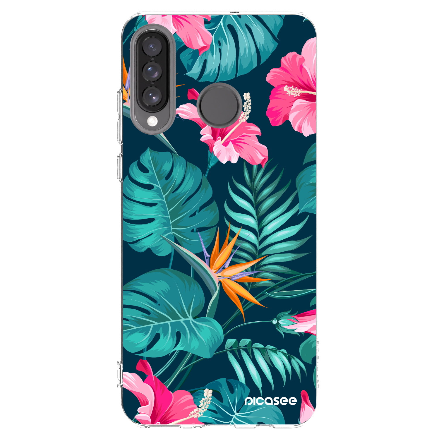 Picasee διαφανής θήκη σιλικόνης Huawei P30 Lite - Pink Monstera