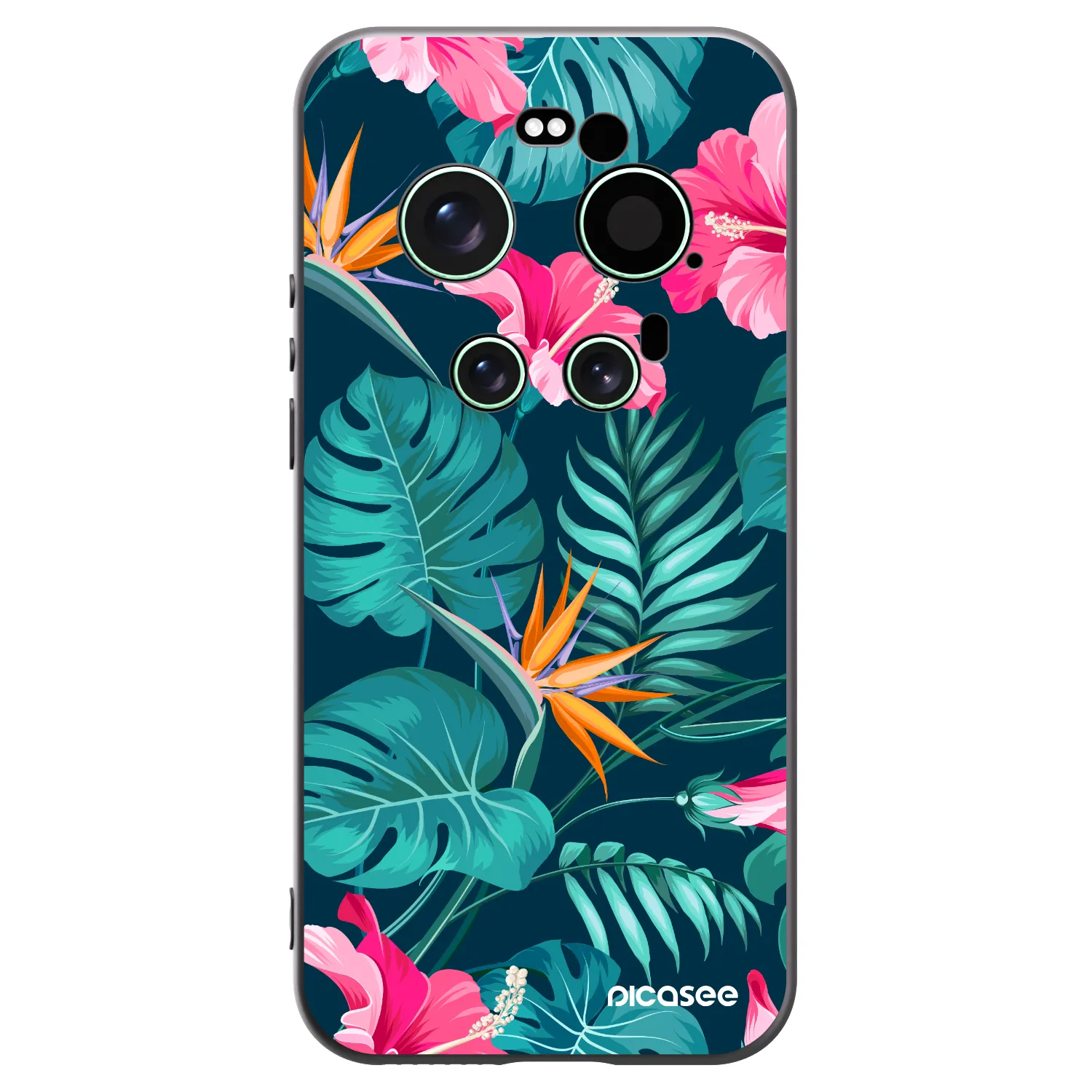 Picasee Μαύρη θήκη σιλικόνης για Xiaomi 17 Ultra - Pink Monstera