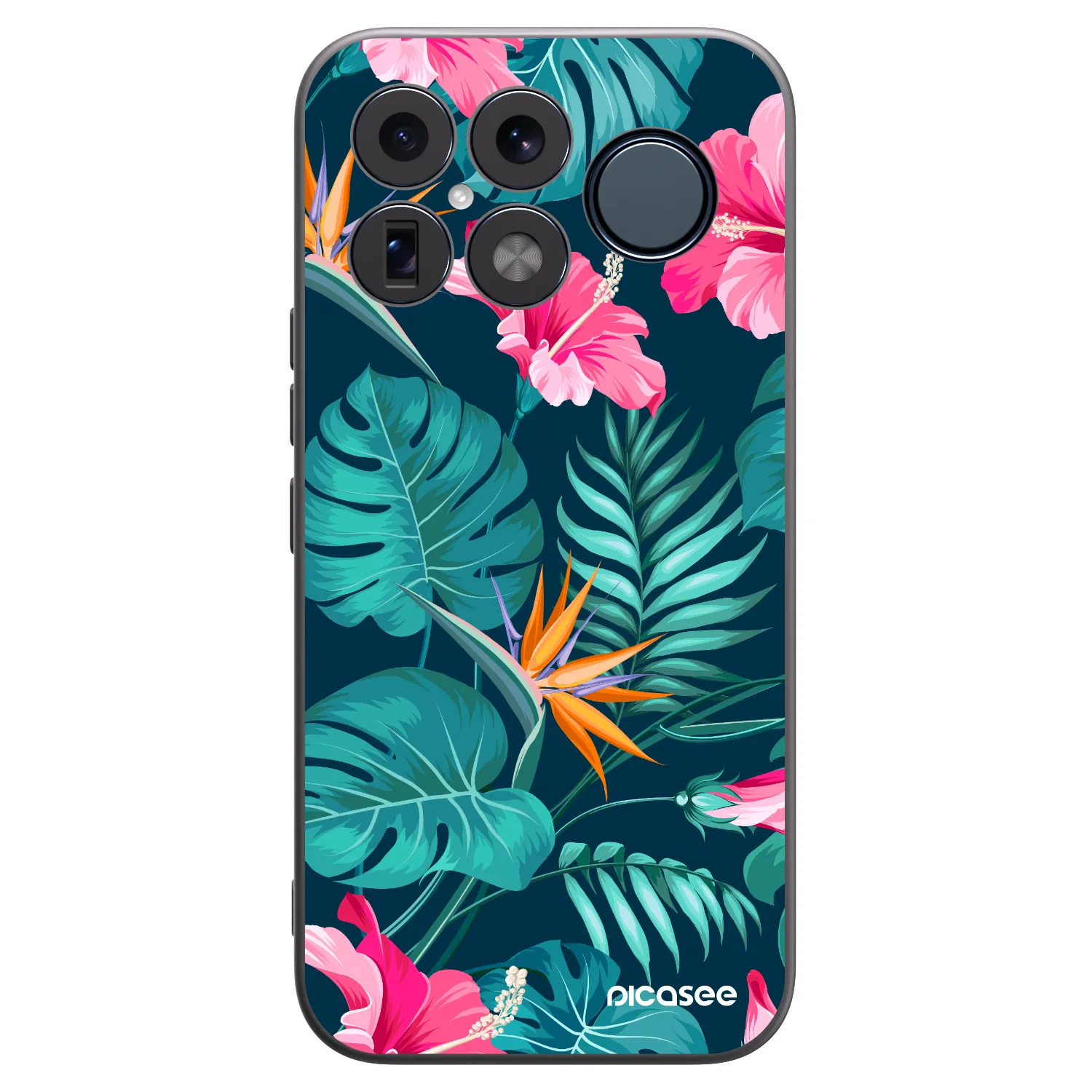 Picasee Μαύρη θήκη σιλικόνης για Xiaomi Poco F8 Ultra - Pink Monstera