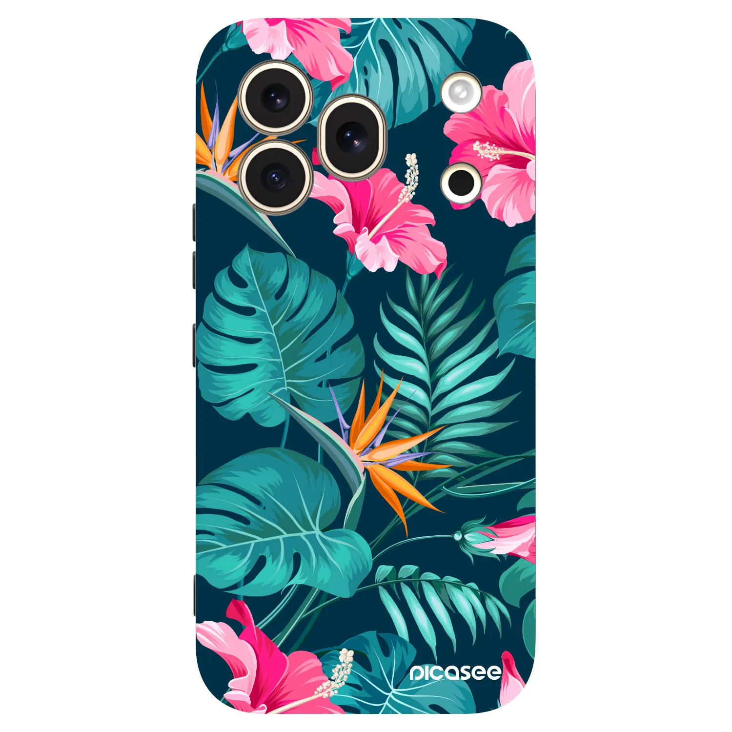 Picasee Μαύρη θήκη σιλικόνης για Honor 600 Pro - Pink Monstera
