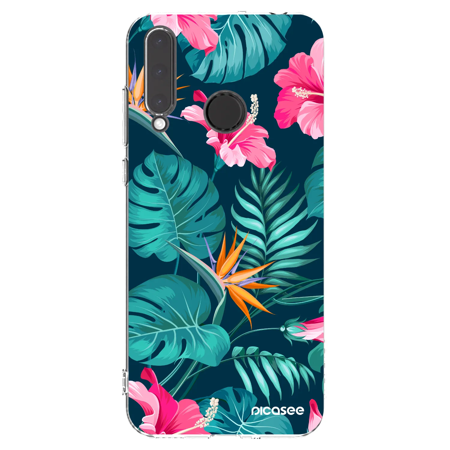 Picasee διαφανής θήκη σιλικόνης Honor 20 Lite - Pink Monstera