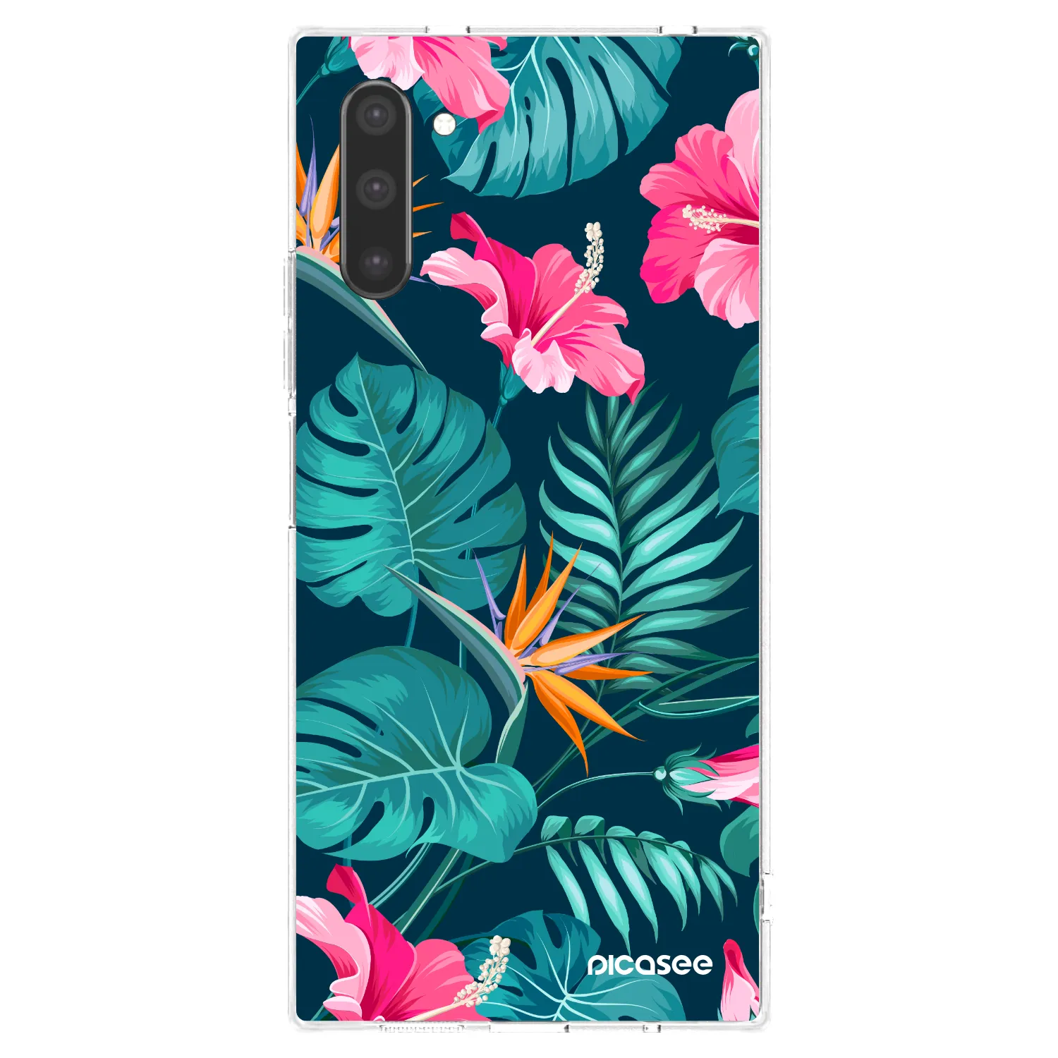 Picasee διαφανής θήκη σιλικόνης Samsung Galaxy Note 10 N970F - Pink Monstera