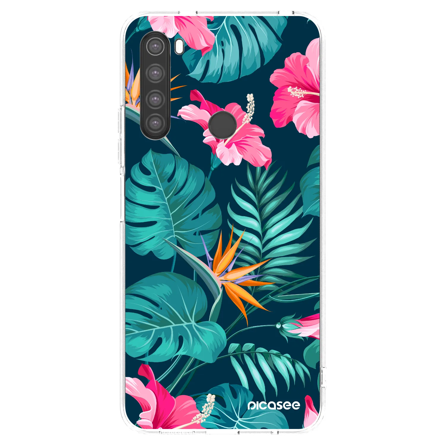 Picasee διαφανής θήκη σιλικόνης Xiaomi Redmi Note 8 - Pink Monstera