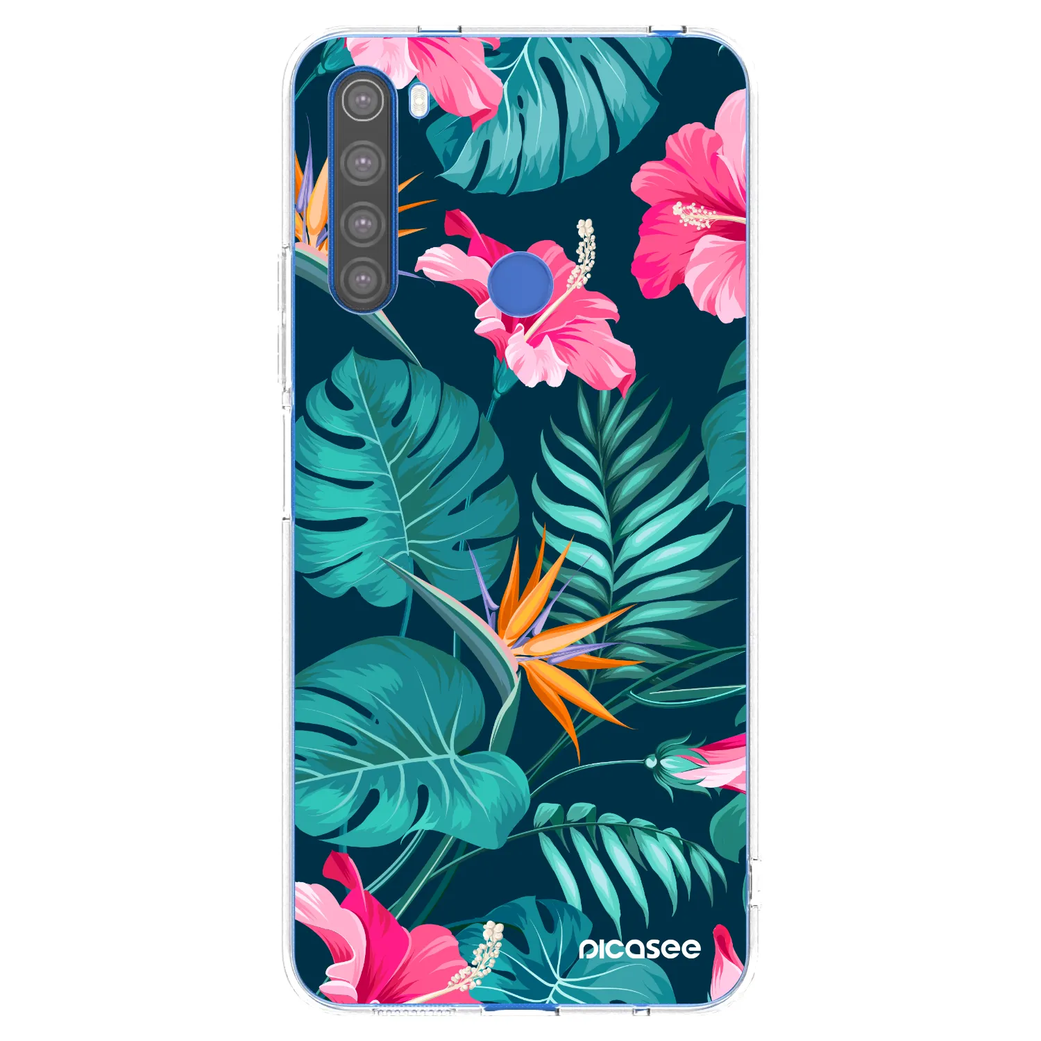 Picasee διαφανής θήκη σιλικόνης Xiaomi Redmi Note 8T - Pink Monstera