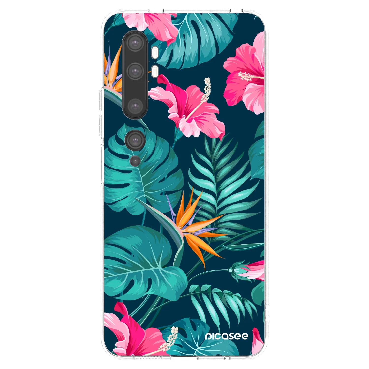 Picasee διαφανής θήκη σιλικόνης Xiaomi Mi Note 10 (Pro) - Pink Monstera