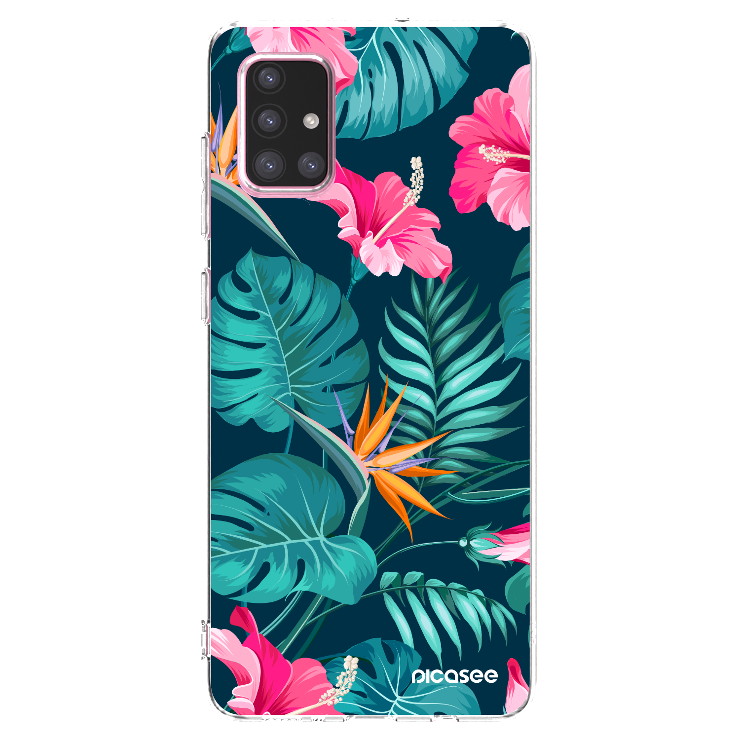 Picasee διαφανής θήκη σιλικόνης Samsung Galaxy A71 A715F - Pink Monstera