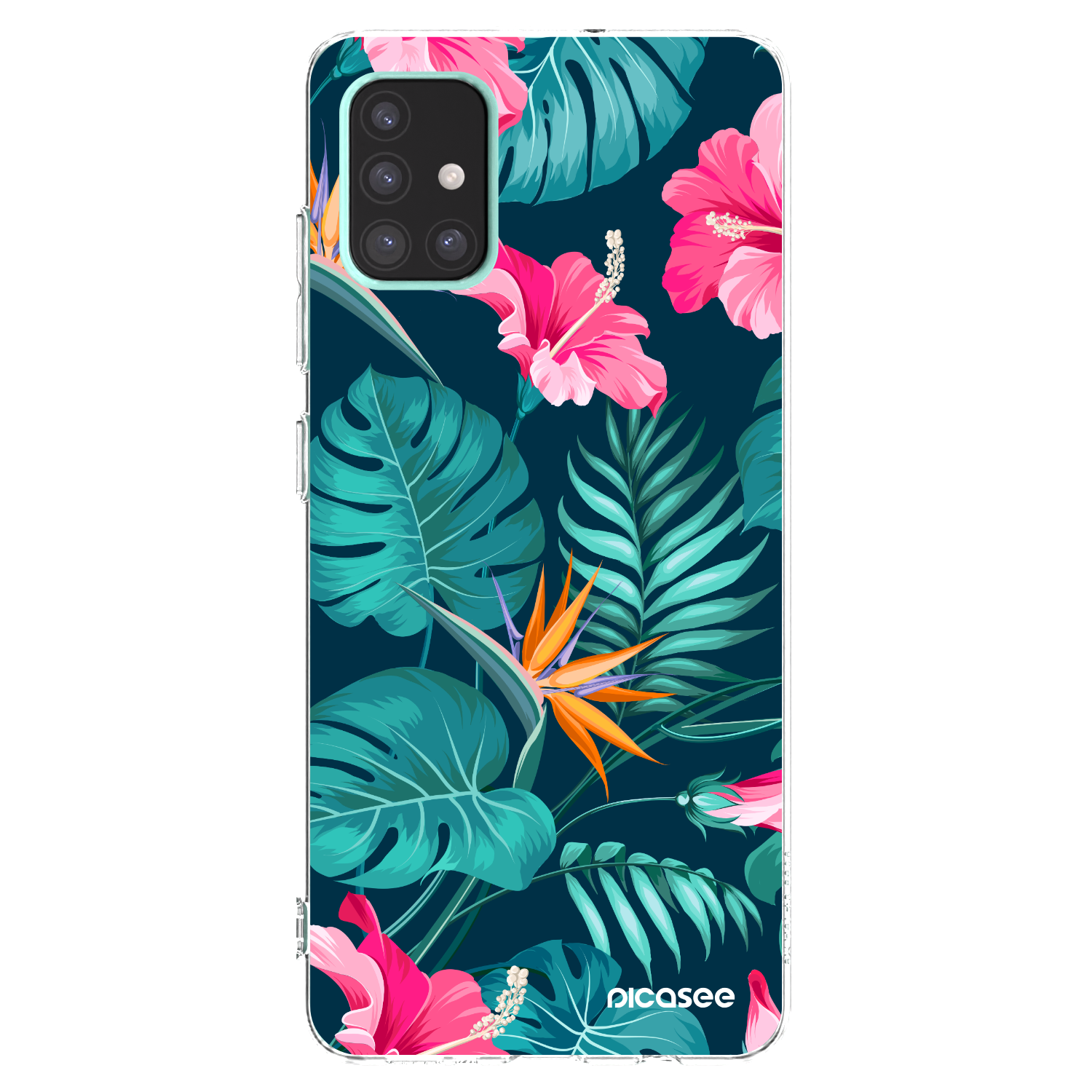 Picasee διαφανής θήκη σιλικόνης Samsung Galaxy A51 A515F - Pink Monstera