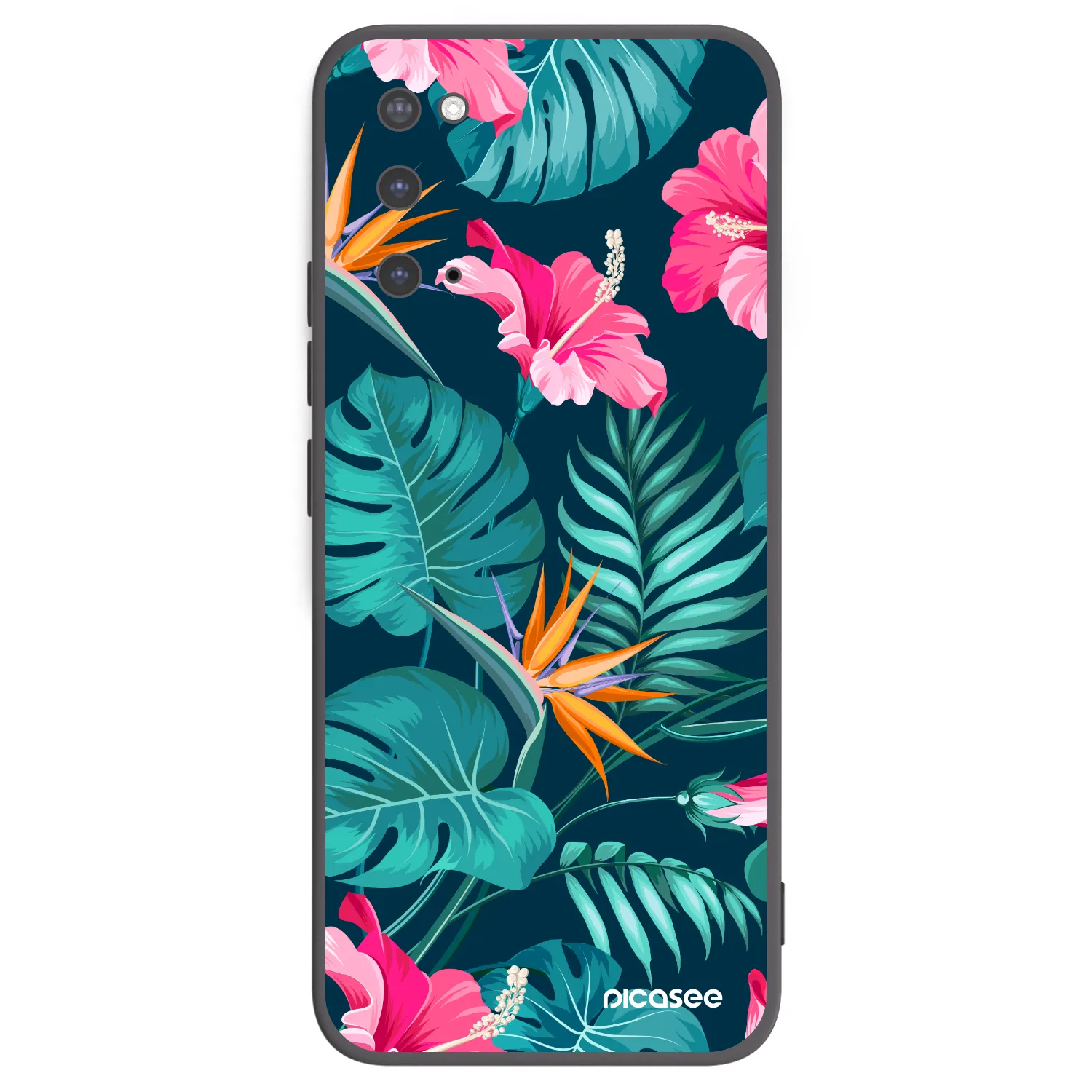 Picasee Μαύρη θήκη σιλικόνης για Samsung Galaxy S20 G980F - Pink Monstera