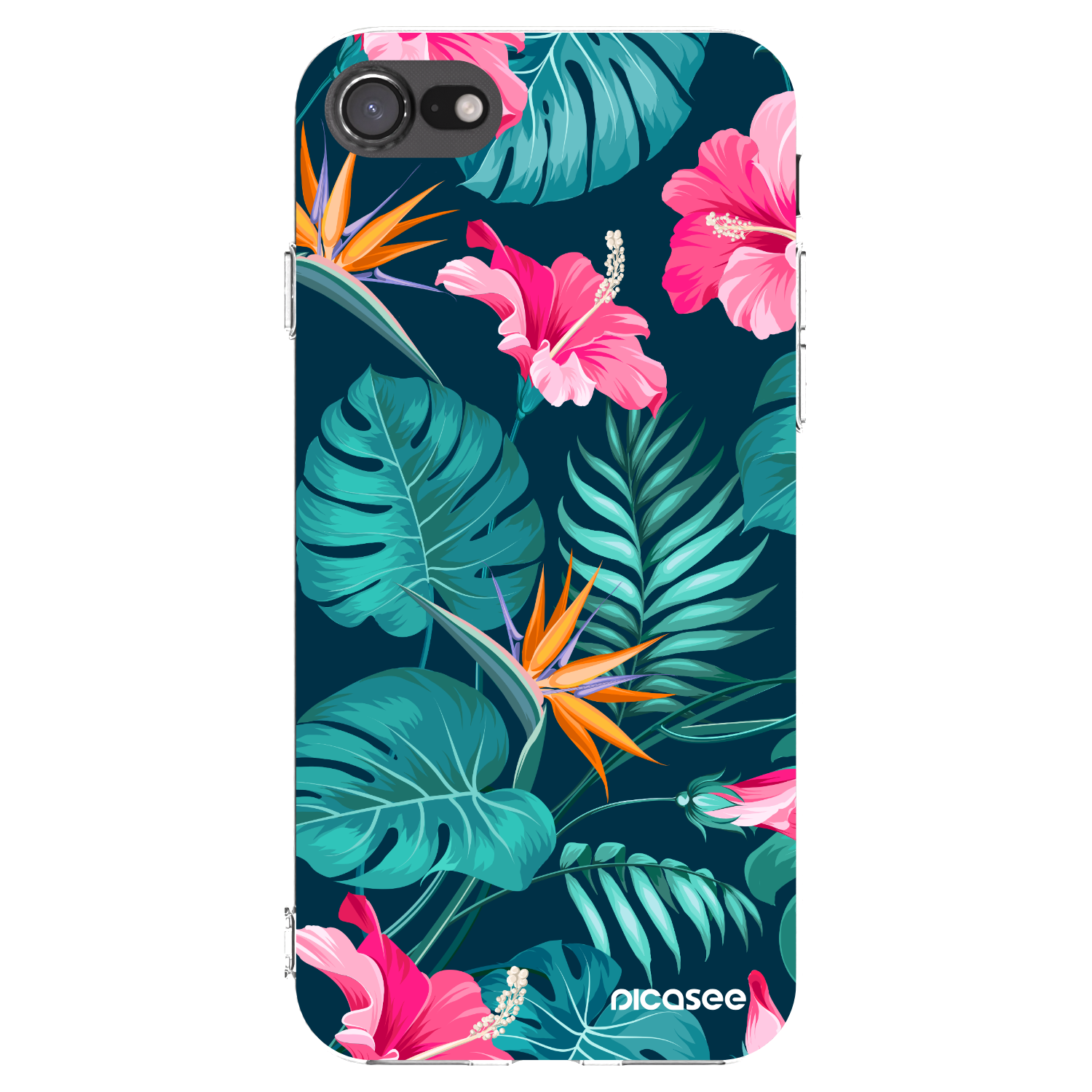 Picasee διαφανής θήκη σιλικόνης Apple iPhone SE 2020 - Pink Monstera