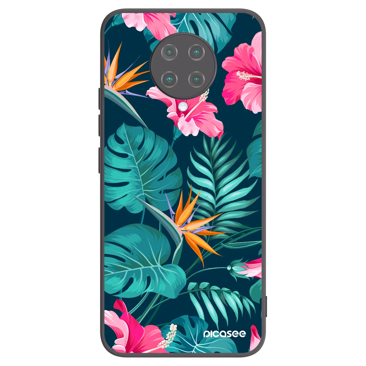 Picasee Μαύρη θήκη σιλικόνης για Xiaomi Poco F2 Pro - Pink Monstera