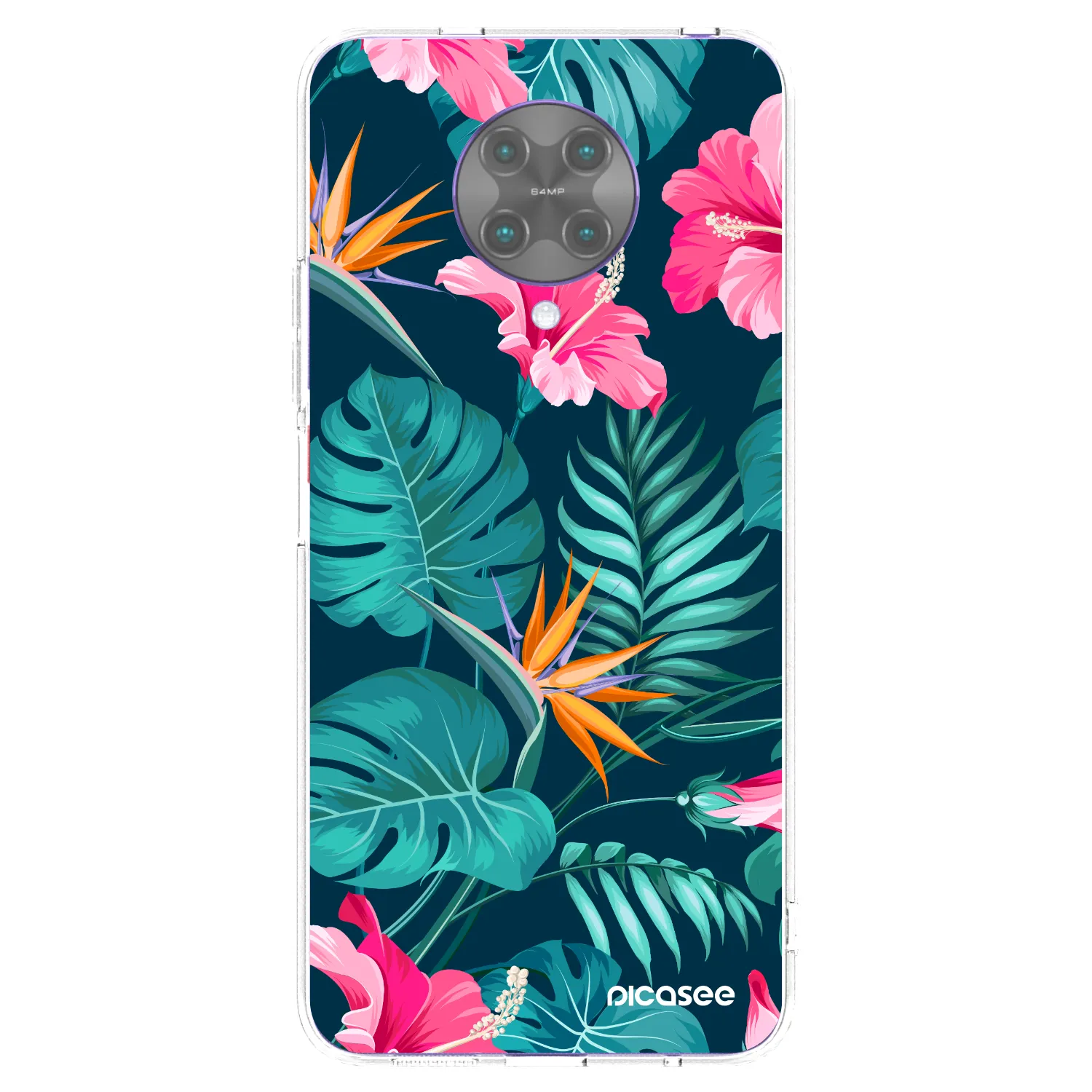 Picasee διαφανής θήκη σιλικόνης Xiaomi Poco F2 Pro - Pink Monstera