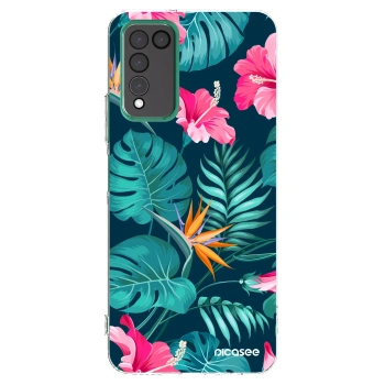 Picasee διαφανής θήκη σιλικόνης Honor 10X Lite - Pink Monstera