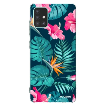 Picasee διαφανής θήκη σιλικόνης Samsung Galaxy M51 M515F - Pink Monstera