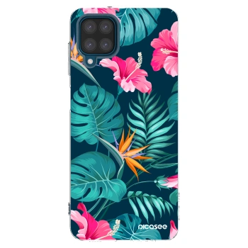 Picasee διαφανής θήκη σιλικόνης Samsung Galaxy A12 A125F - Pink Monstera