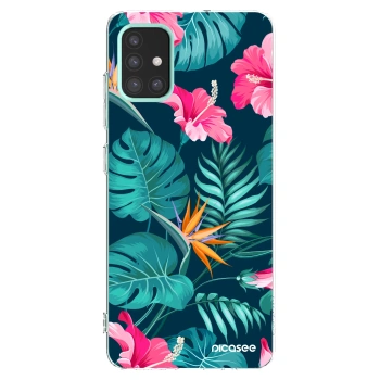 Picasee διαφανής θήκη σιλικόνης Samsung Galaxy M31s - Pink Monstera