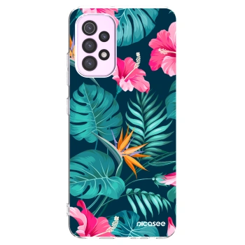 Picasee διαφανής θήκη σιλικόνης Samsung Galaxy A32 5G A326B - Pink Monstera
