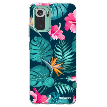 Picasee διαφανής θήκη σιλικόνης Xiaomi Redmi Note 10 Pro - Pink Monstera