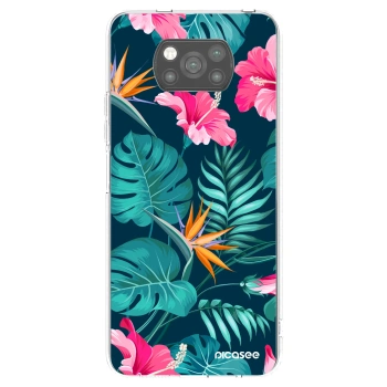 Picasee Μαύρη θήκη σιλικόνης για Xiaomi Poco X3 Pro - Pink Monstera