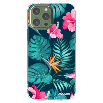 Picasee διαφανής θήκη σιλικόνης Apple iPhone 13 Pro Max - Pink Monstera