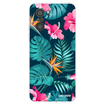 Picasee διαφανής θήκη σιλικόνης Xiaomi Poco F3 - Pink Monstera
