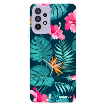 Picasee διαφανής θήκη σιλικόνης Samsung Galaxy A32 4G SM-A325F - Pink Monstera