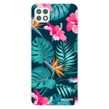 Picasee διαφανής θήκη σιλικόνης Samsung Galaxy A22 A226B 5G - Pink Monstera