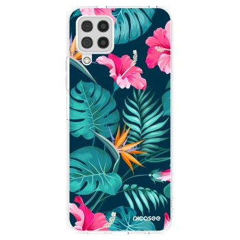 Picasee διαφανής θήκη σιλικόνης Samsung Galaxy A22 A225F 4G - Pink Monstera