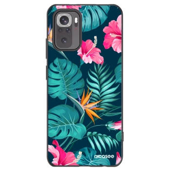 Picasee Μαύρη θήκη σιλικόνης για Xiaomi Redmi Note 11S 4G - Pink Monstera