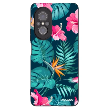 Picasee Μαύρη θήκη σιλικόνης για Huawei Nova 9 SE - Pink Monstera