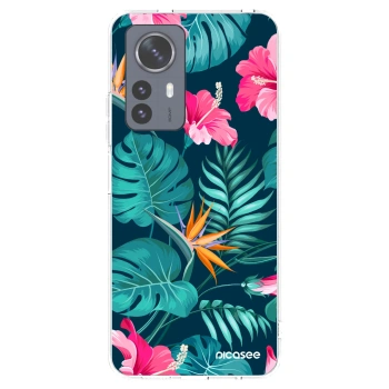 Picasee διαφανής θήκη σιλικόνης Xiaomi 12 Pro - Pink Monstera