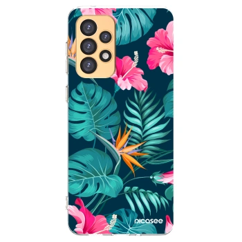 Picasee διαφανής θήκη σιλικόνης Samsung Galaxy A33 5G A336 - Pink Monstera