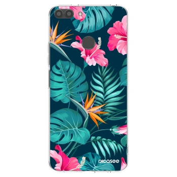 Picasee διαφανής θήκη σιλικόνης Huawei P Smart - Pink Monstera