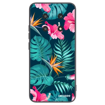 Picasee Μαύρη θήκη σιλικόνης για Honor Magic4 Lite 5G - Pink Monstera